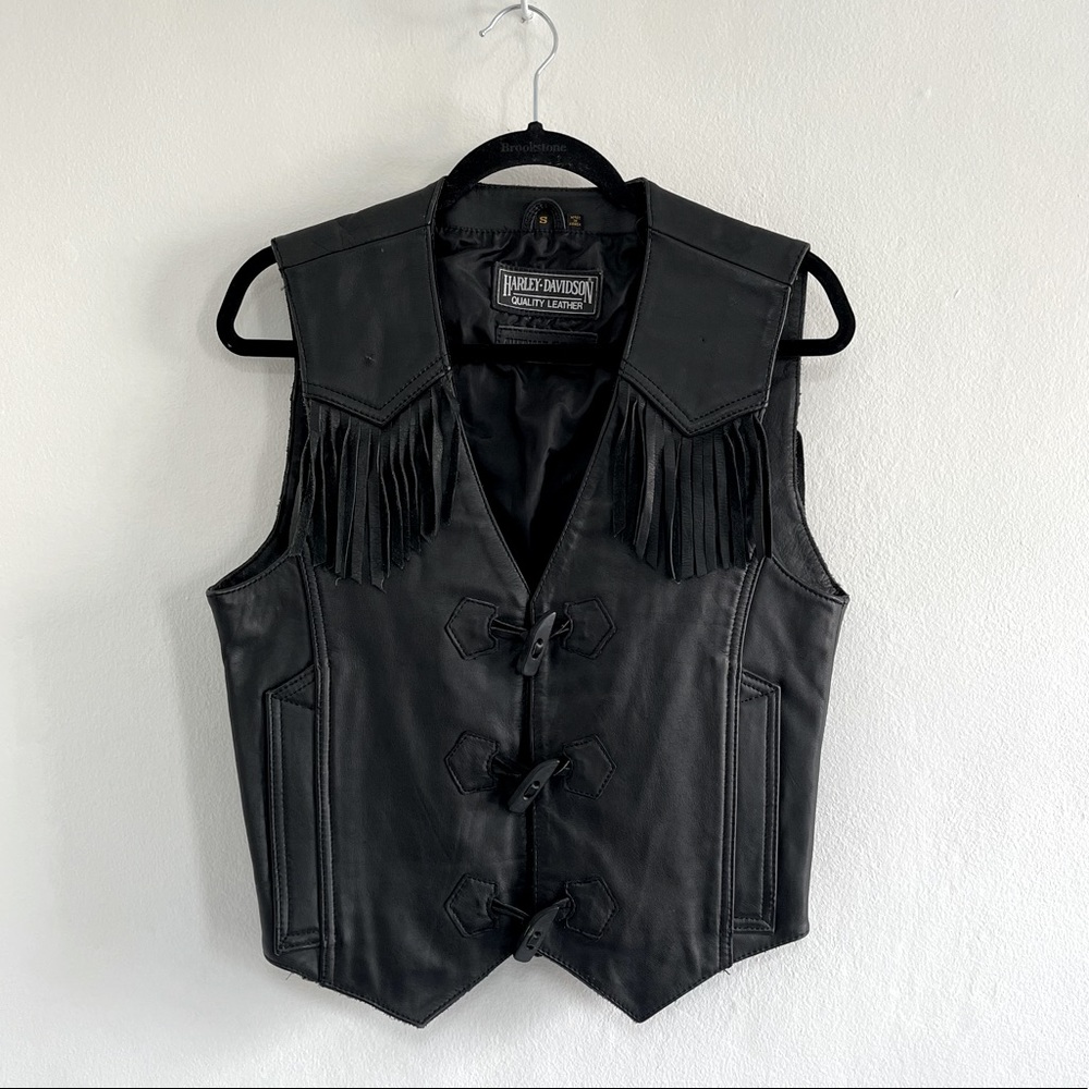 Vintage Leather Harley Davidson Vest